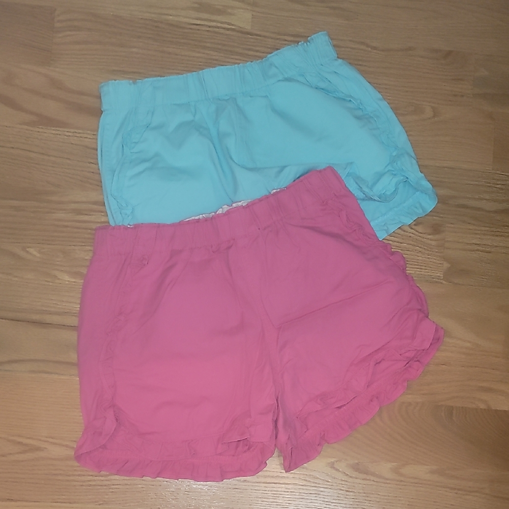 Jcrew Crew Cuts Set Of 1 Pink and 1 Blue Ruffle Hem Shorts